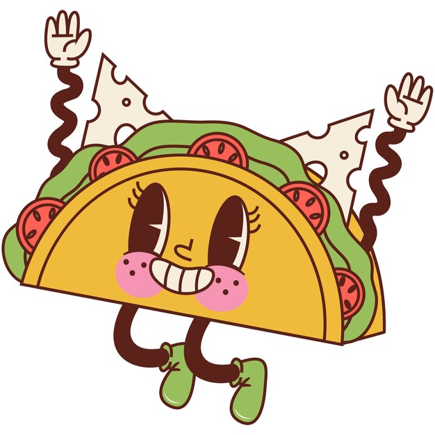 view of cartoon mexican food