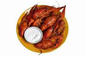 Free PSD view of cooked crawfish