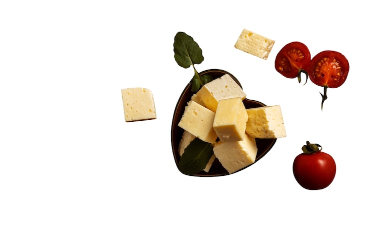 Бесплатный PSD вид на свежий вкусный сыр