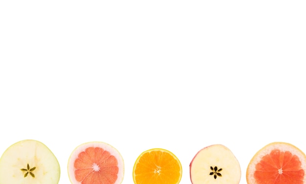 Free PSD view of fresh mix of delicious fruits