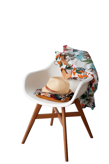 View of hawaiian shirt with chair