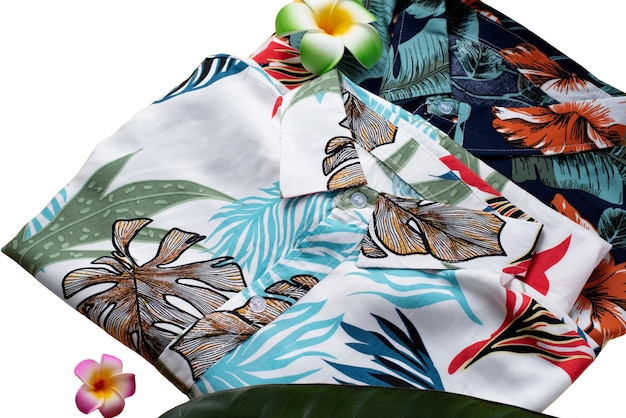 View of hawaiian shirt with pattern