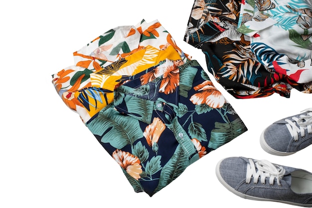 Free PSD view of hawaiian shirt with pattern