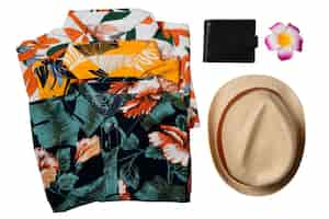 Free PSD view of hawaiian shirt with pattern