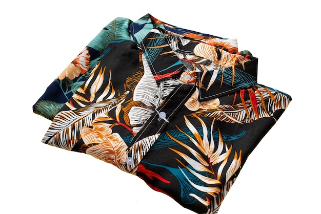 View of hawaiian shirt with pattern