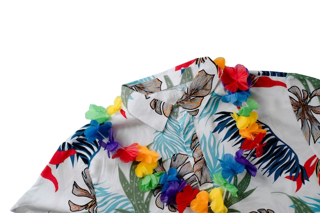 PSD gratuito vista della camicia hawaiana con motivo