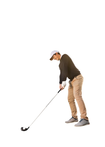 Free PSD view of male golf player