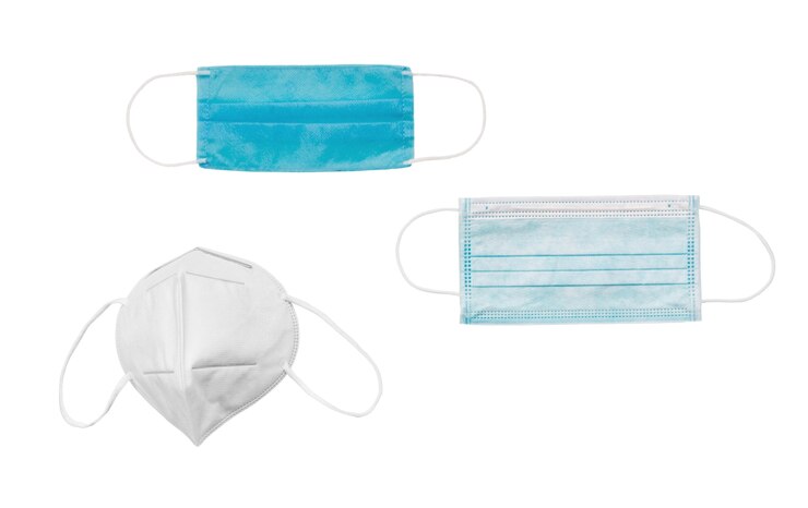 Free PSD view of medical face mask
