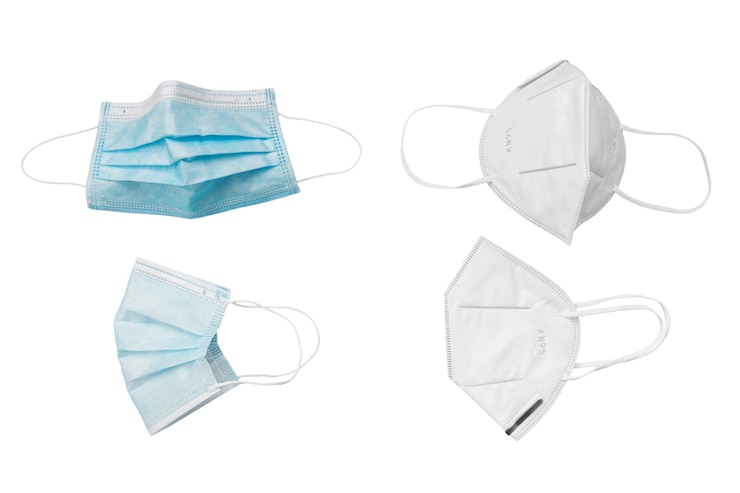 Free PSD view of medical face mask