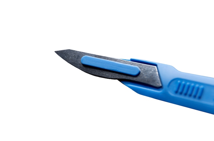Free PSD view of medical or surgical scalpel