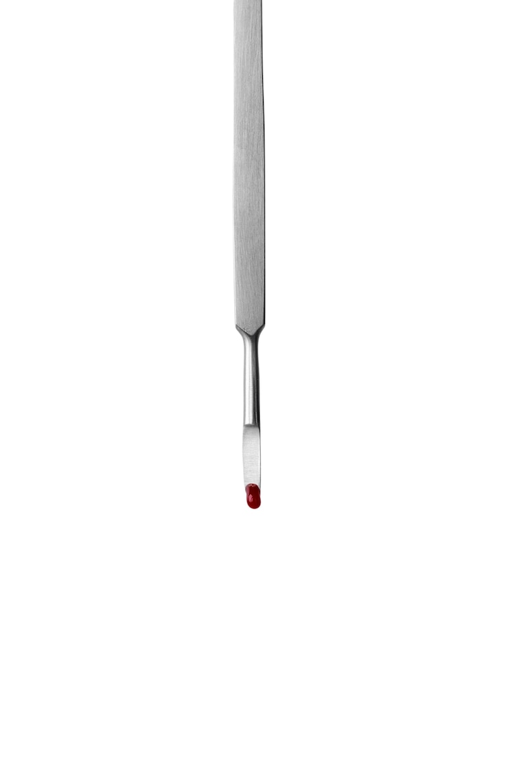 Free PSD view of medical or surgical scalpel