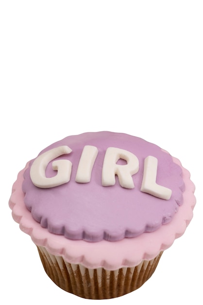 View of muffin for girl gender reveal