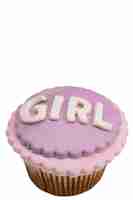 Free PSD view of muffin for girl gender reveal