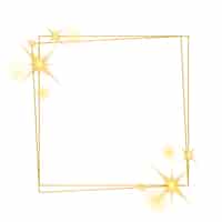 Бесплатный PSD Вид на рамку ярко-желтых звезд