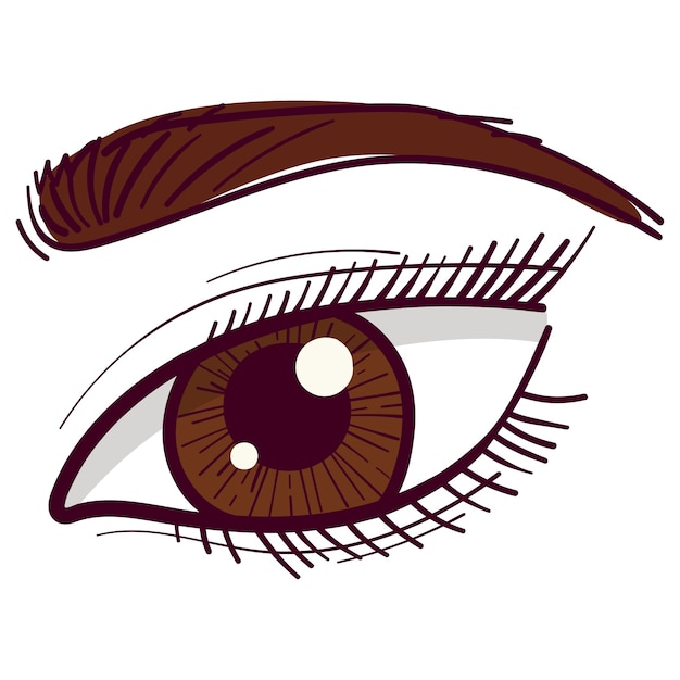 Бесплатный PSD Вид глаза, нарисованного вручную