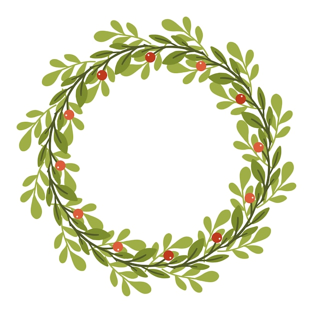 View of round christmas frame
