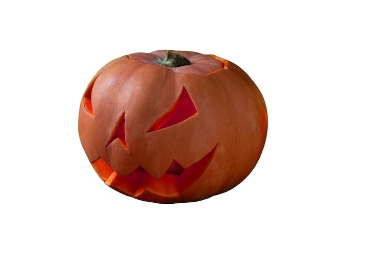 Free PSD view of scary halloween pumpkin