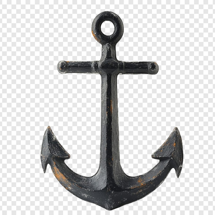 Free PSD vintage black anchor nautical decor and maritime symbol
