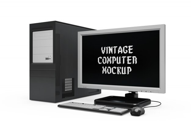 Vintage Computer Mock-up Isolated