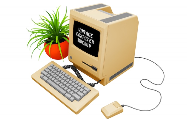 Vintage Computer Mock-up Isolated