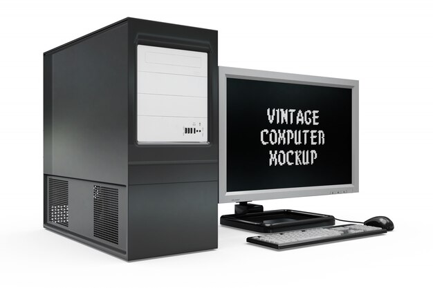 Vintage Computer Mock-up Isolated