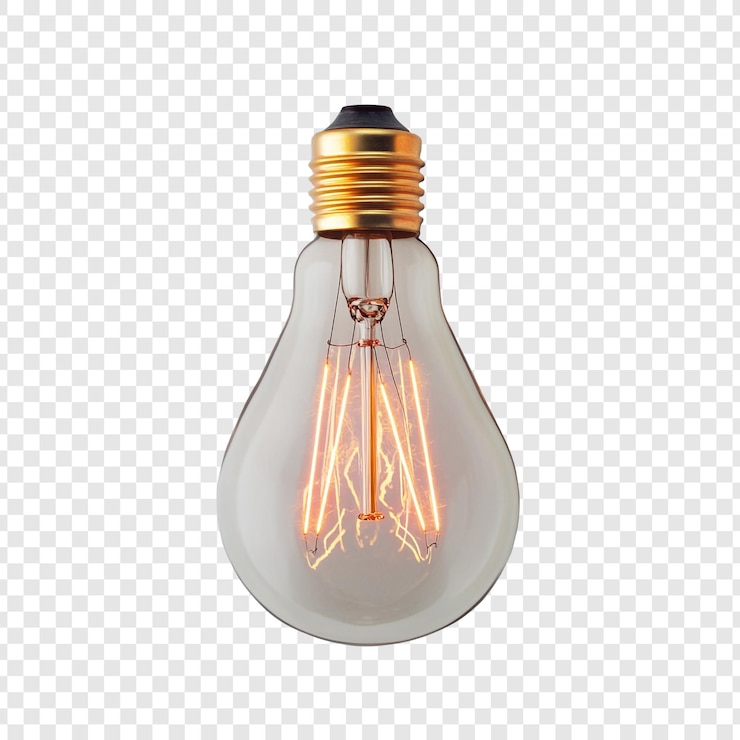 मुफ़्त PSD vintage edison bulb a symbol of illumination and retro design