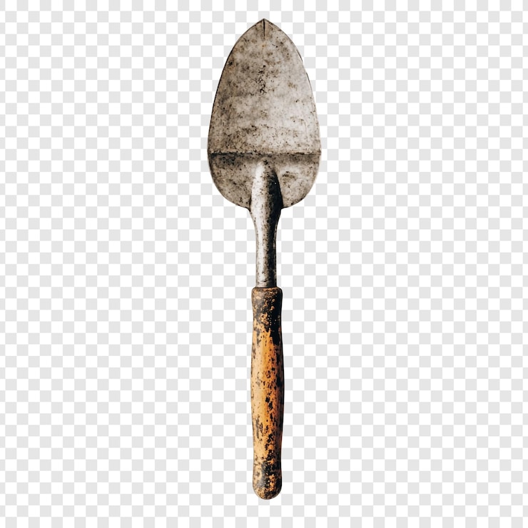 Free PSD vintage gardening trowel rustic charm and practicality