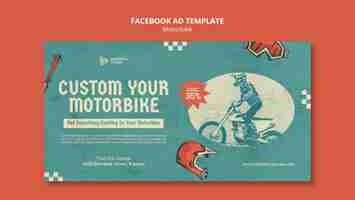 無料PSD ビンテージバイクfacebookテンプレート