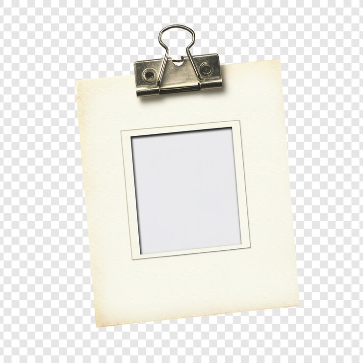 Free PSD vintage photo frame with clip a blank canvas for memories