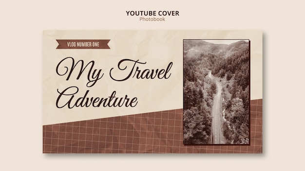 Vintage photobook youtube cover template