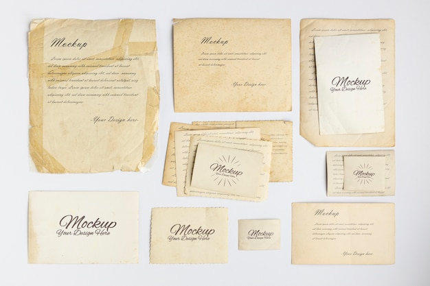 Vintage stationery collection resources Free Psd