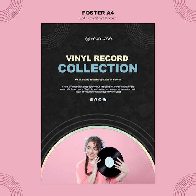 Vinyl record poster template