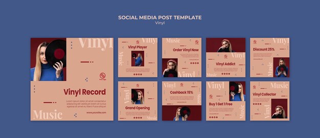 Vinyl social media post template