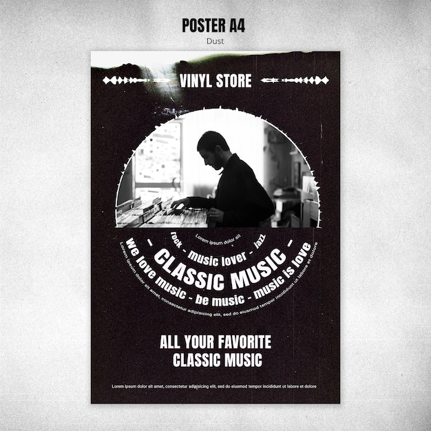 Free PSD vinyl store flyer template