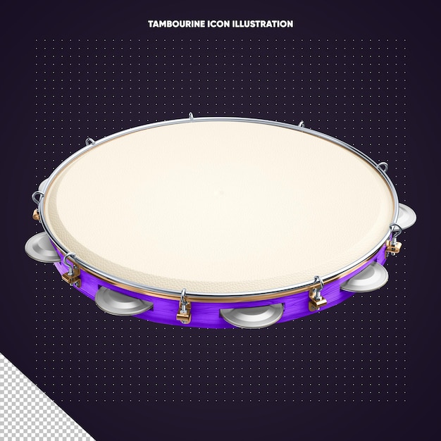 Violet realistic tambourine flying