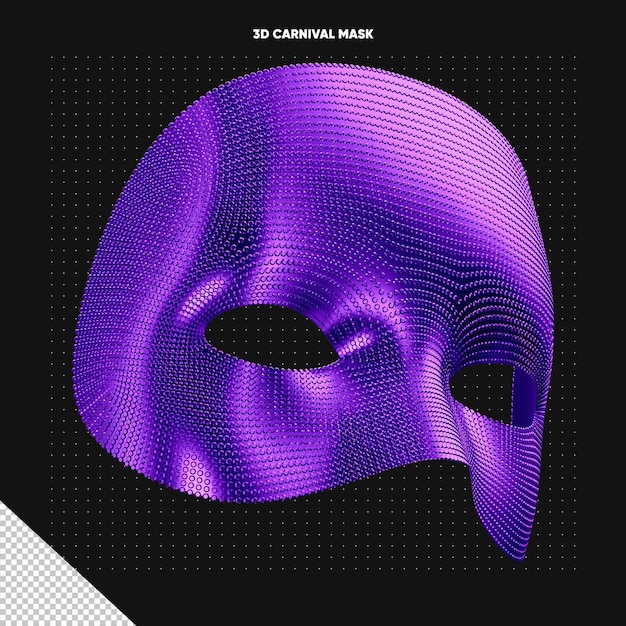 Бесплатный PSD Фиолетовая повернутая карнавальная маска
