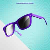 Free PSD violet sunglasses with black lens