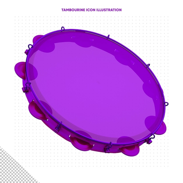 Violet tambourine icon illustration