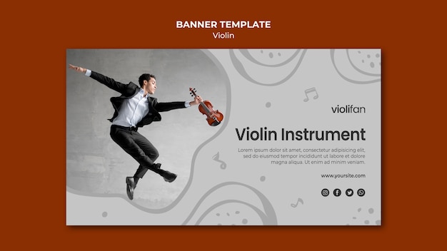 Violin instrument lessons banner template