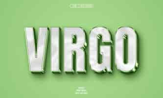 Free PSD virgo 3d editable text effect