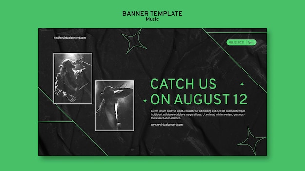 PSD gratuito modello di banner concerto virtuale