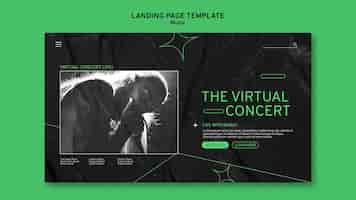 Free PSD virtual concert landing page