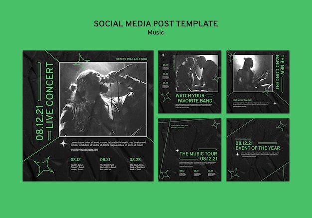 Free PSD virtual concert social media posts