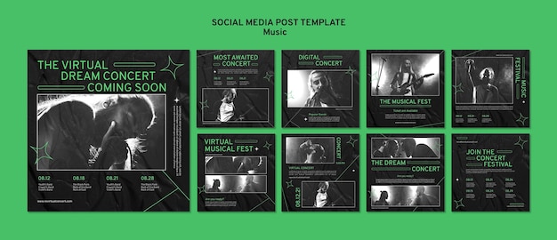 Post sui social media del concerto virtuale