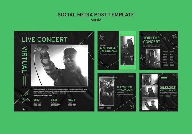 Free PSD virtual concert social media posts