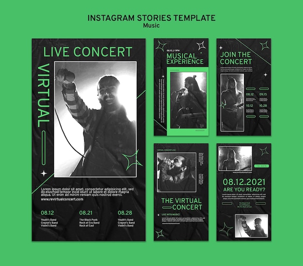 Free PSD virtual concert social media stories