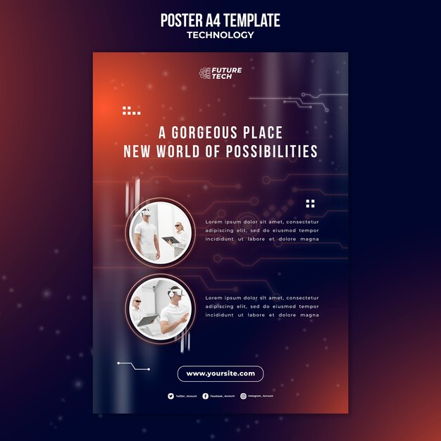 Free PSD virtual glasses technology poster