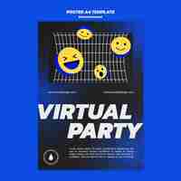 Free PSD virtual party poster template