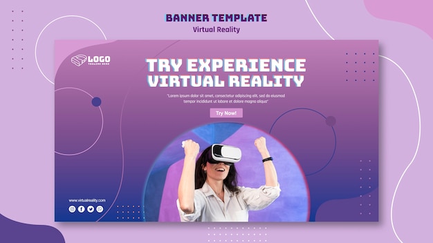 PSD gratuito modello di banner di realtà virtuale