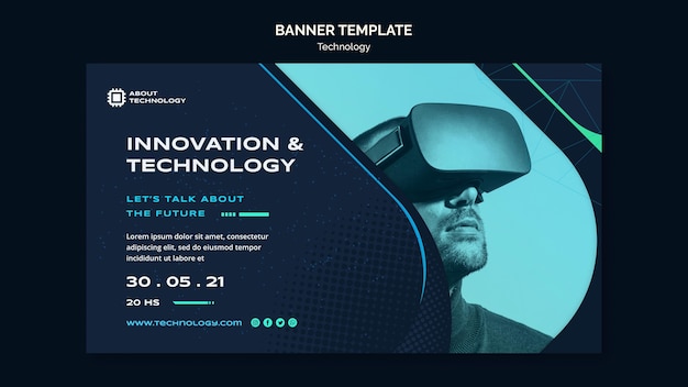 Virtual reality banner template